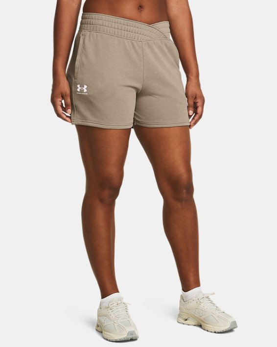 Women's UA Rival Terry Shorts in Brown image number 0